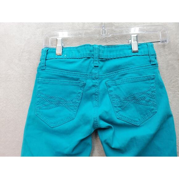 Reign Shorts Womens Size 0 Teal Medium Wash Cotton Pockets Distressed Flat Front - Picture 5 of 8